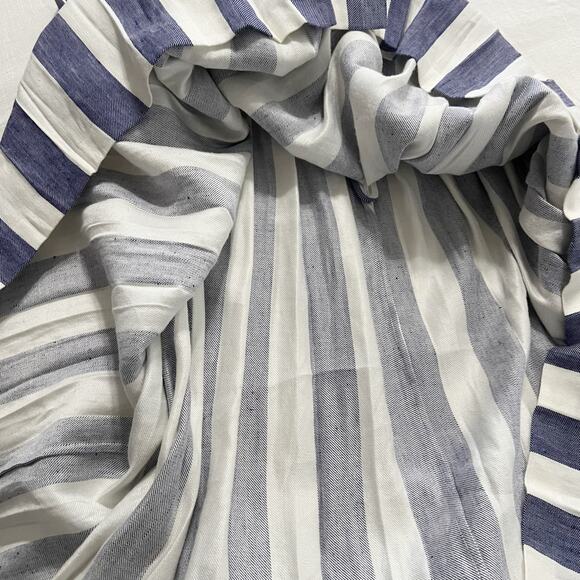 Hobbs London Women's Blue & White Striped Aria Pleated Linen Midi Dress Size‎ 10 - Picture 10 of 11